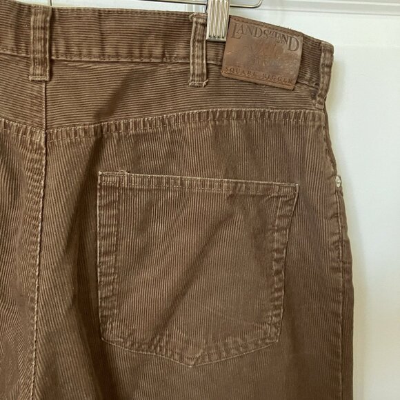 Lands' End Corduroy Pants Mens 34 Brown Straight Leg 90s Dad Y2K Fall Autumn - Picture 2 of 10